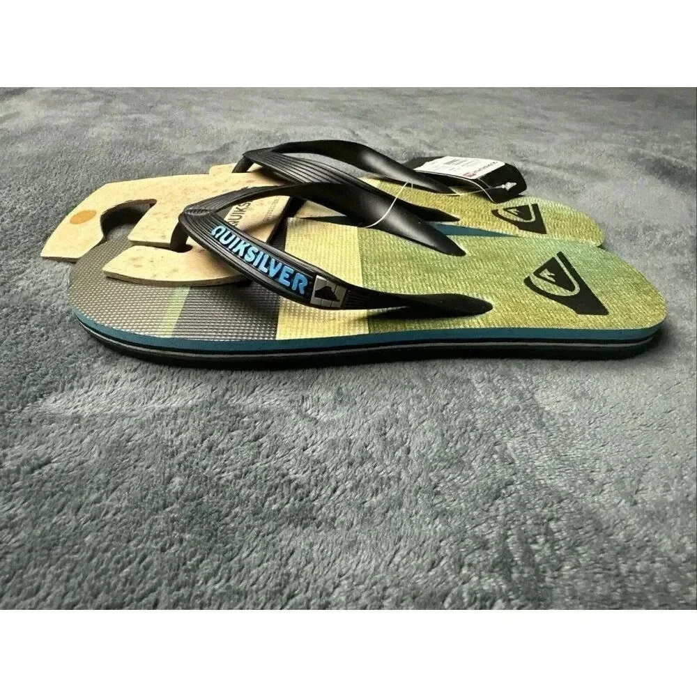 Quiksilver Men’s Molokai Sunset Flip Flop Black Sandals Size 7